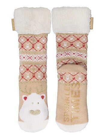 Calcetines de interior suelas ultracómodas y ligeras con tacos antideslizantes mujer Isotoner