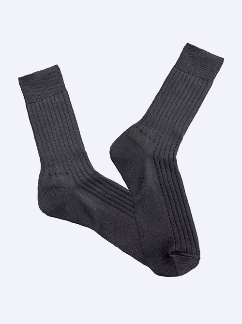 Calcetines de lana hasta media pantorrilla con interior de algodón - paquete de 2 pares - AFIBEL - Kiabi