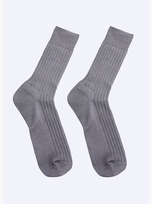 Calcetines de lana hasta media pantorrilla con interior de algodón - paquete de 2 pares - AFIBEL - Kiabi