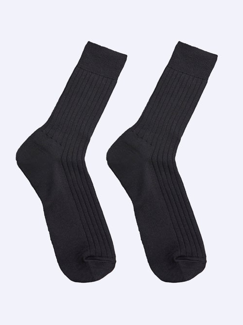 Calcetines de lana hasta media pantorrilla con interior de algodón - paquete de 2 pares - AFIBEL - Kiabi