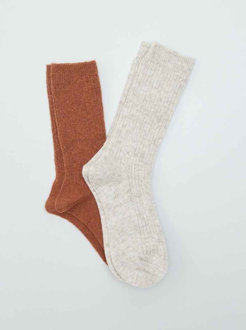 Calcetines de lana MARRON - Kiabi