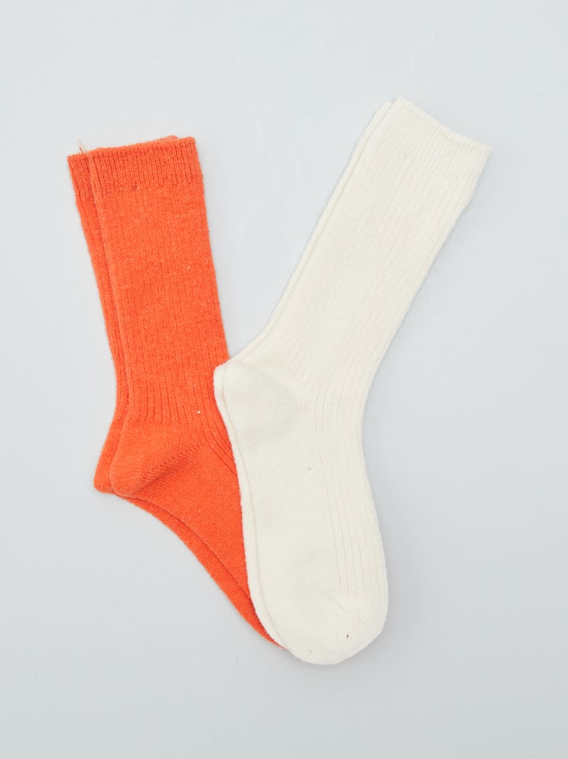 Calcetines de lana NARANJA - Kiabi