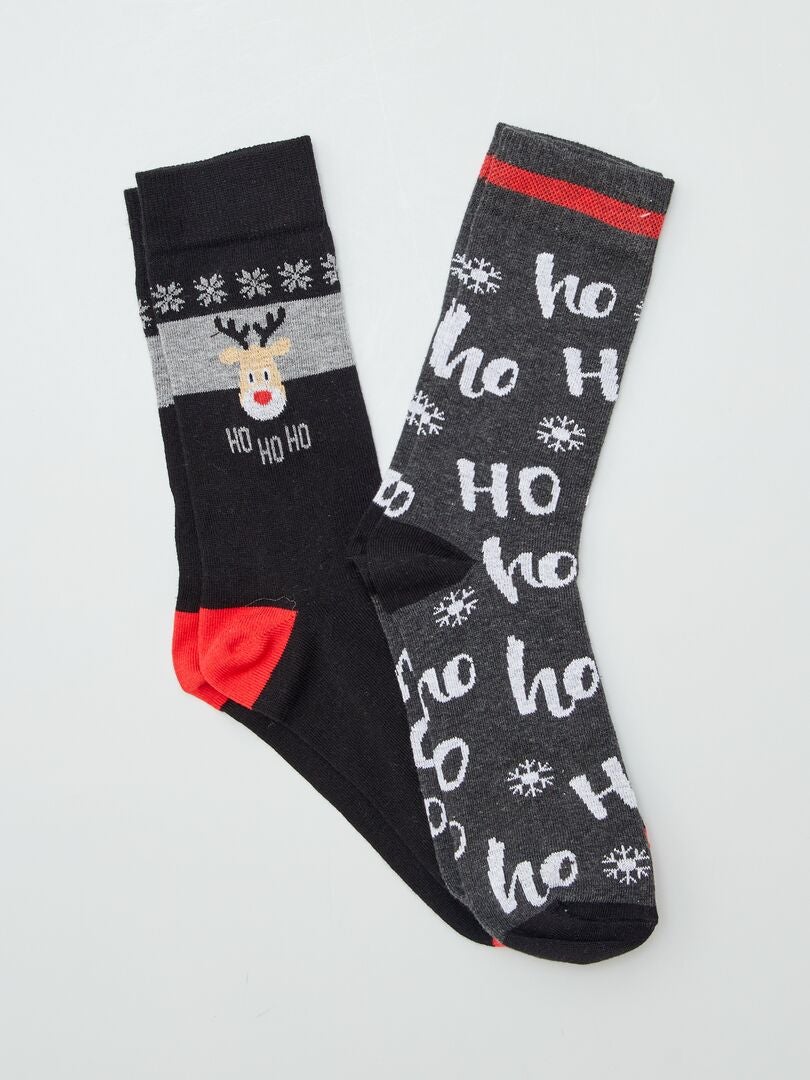 Calcetines de Navidad - Pack de 2 NEGRO - Kiabi