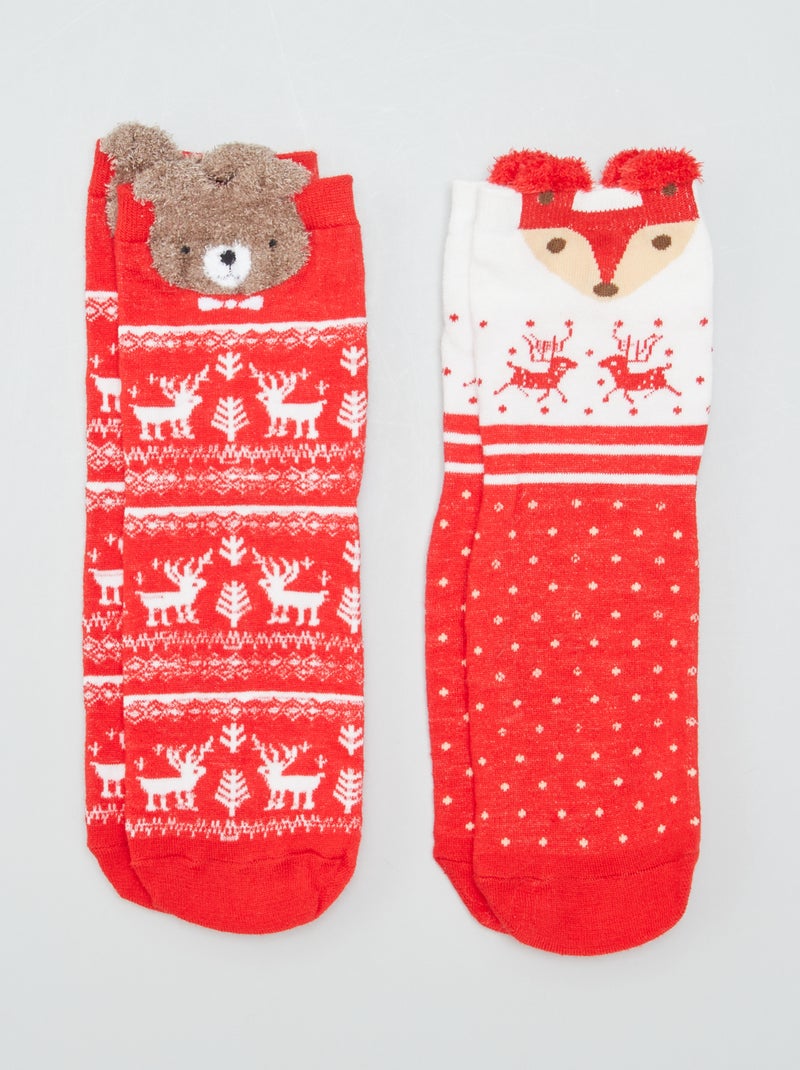 Calcetines de Navidad - Pack de 2 ROJO - Kiabi