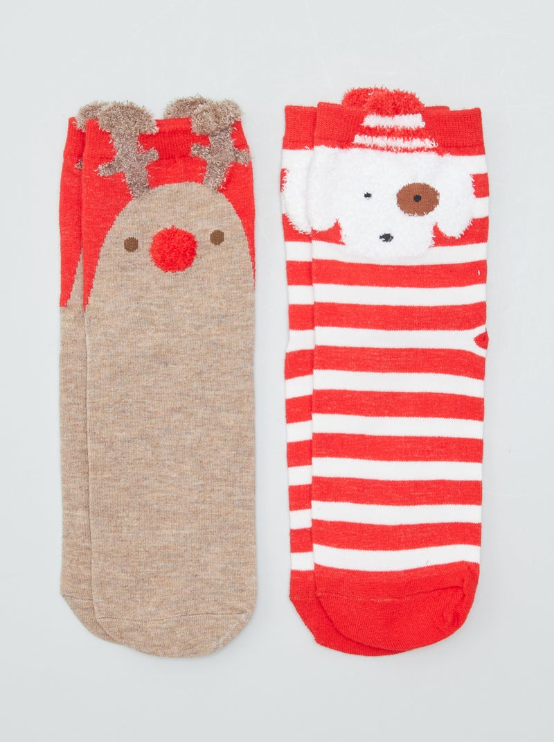 Calcetines de Navidad - Pack de 2 ROJO - Kiabi