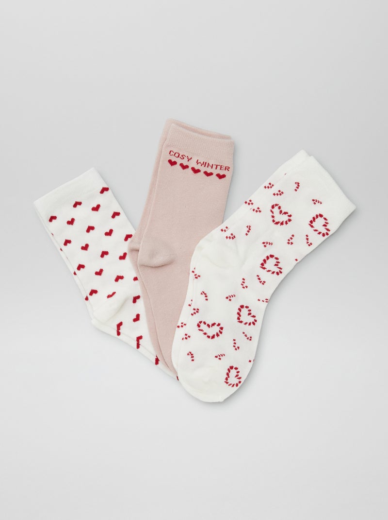 Calcetines de Navidad - pack de 3 BLANCO - Kiabi
