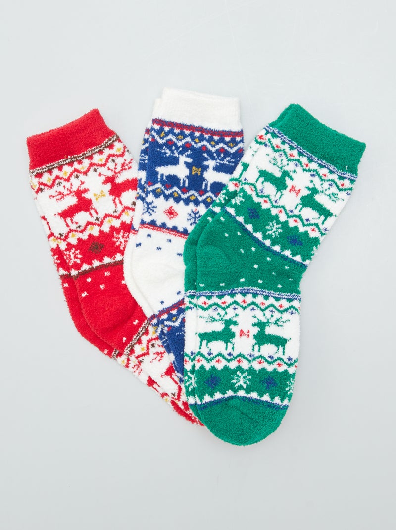 Calcetines de Navidad - pack de 3 VERDE - Kiabi