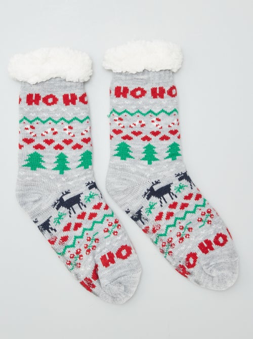 Calcetines de Navidad antideslizantes forrados - Kiabi