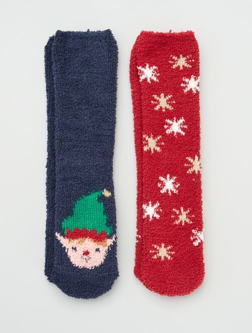 Calcetines de Navidad de borreguito - Pack de 2 - Kiabi