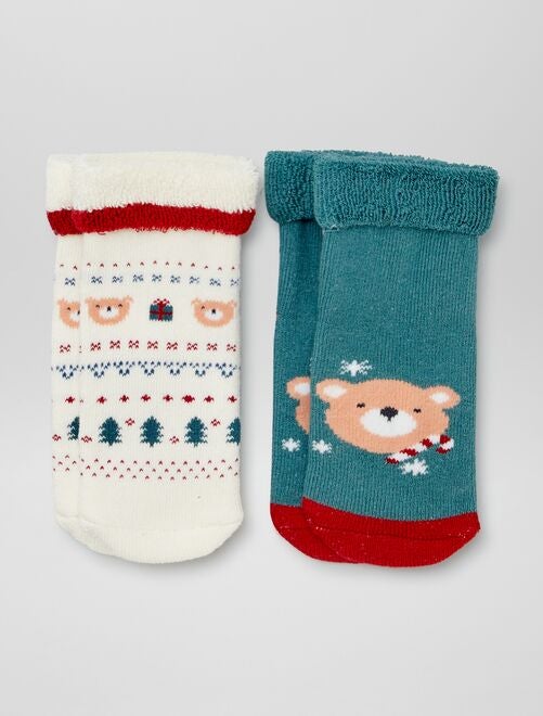 Calcetines de Navidad de punto grueso - pack de 2 - Kiabi