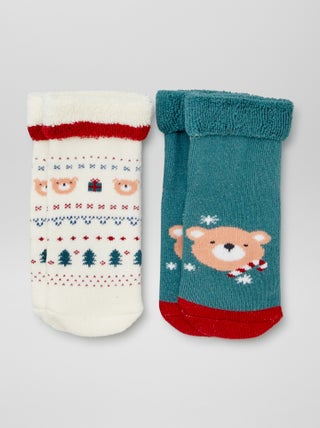 Calcetines de Navidad de punto grueso - pack de 2