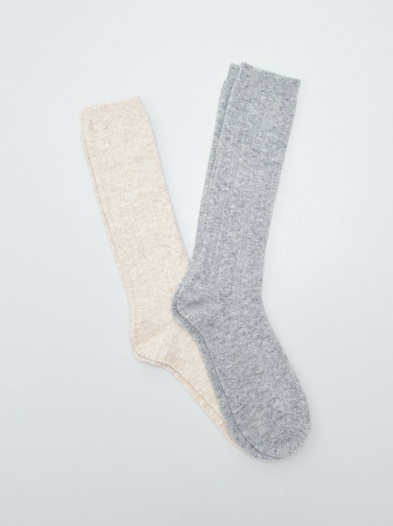 Calcetines de punto torcido BEIGE - Kiabi