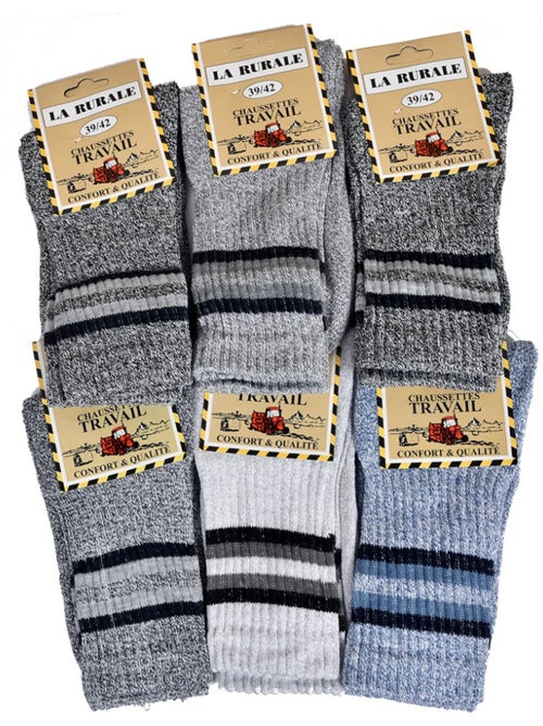 Calcetines de Trabajo LA RURALE para Hombre Resistencia y Calidad Pro - Pack de 6 - Kiabi