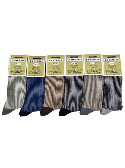 Calcetines de Trabajo LA RURALE para Hombre Resistencia y Calidad Pro - Pack de 6 - Kiabi