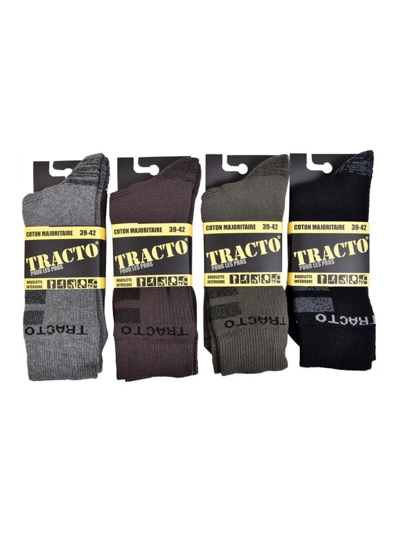 Calcetines de Trabajo TRACTO Calidad Pro - Pack de 4 Negro Gris antracita Gris - Kiabi