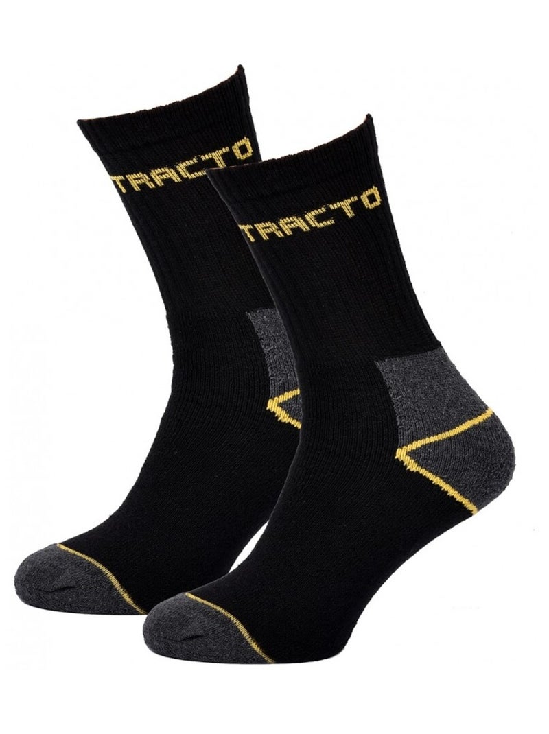 Calcetines de Trabajo TRACTO para Hombre Resistencia y Calidad Pro - Pack de 12 Negro - Kiabi