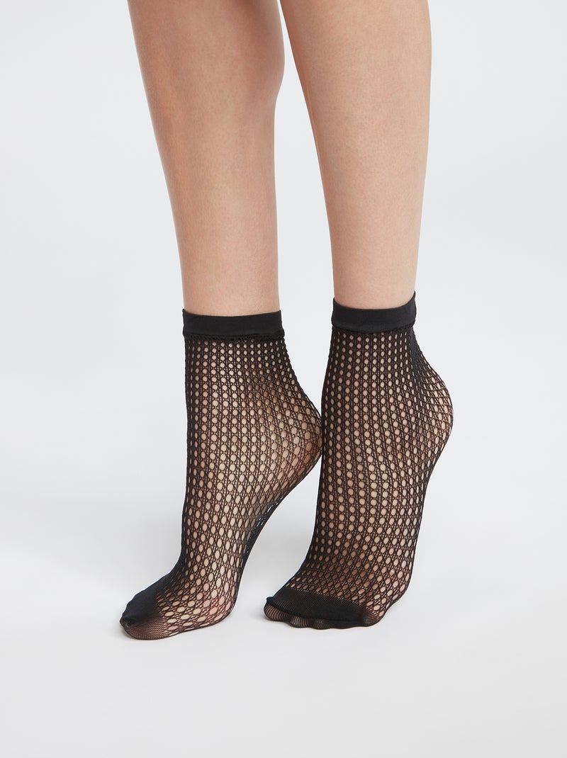 Calcetines 'DIM' efecto rejilla NEGRO - Kiabi