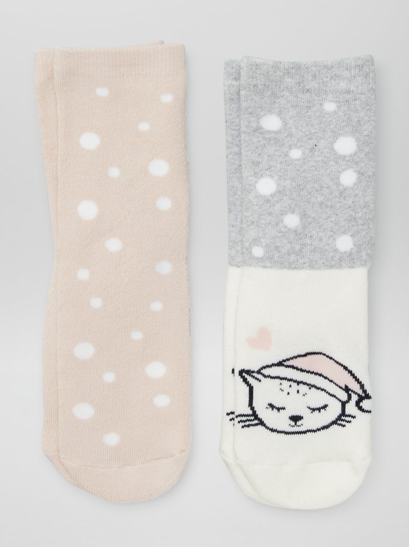 Calcetines estampados antideslizantes ROSA - Kiabi