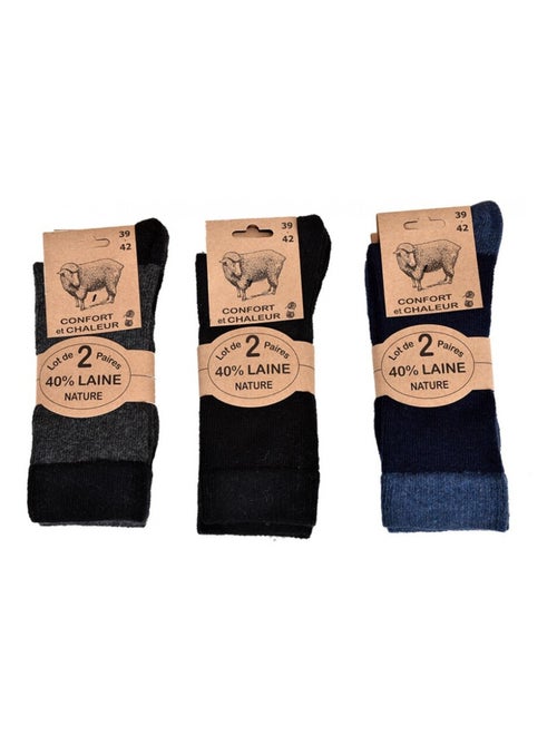 Calcetines Hombre Con Lana Vendidos en Pack Confort y Calor - Pack de 6 - Kiabi