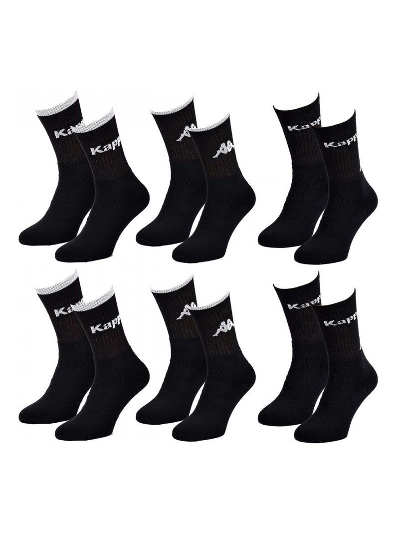 Calcetines Hombre CREW KAPPA - Pack de 6 Negro Gris - Kiabi