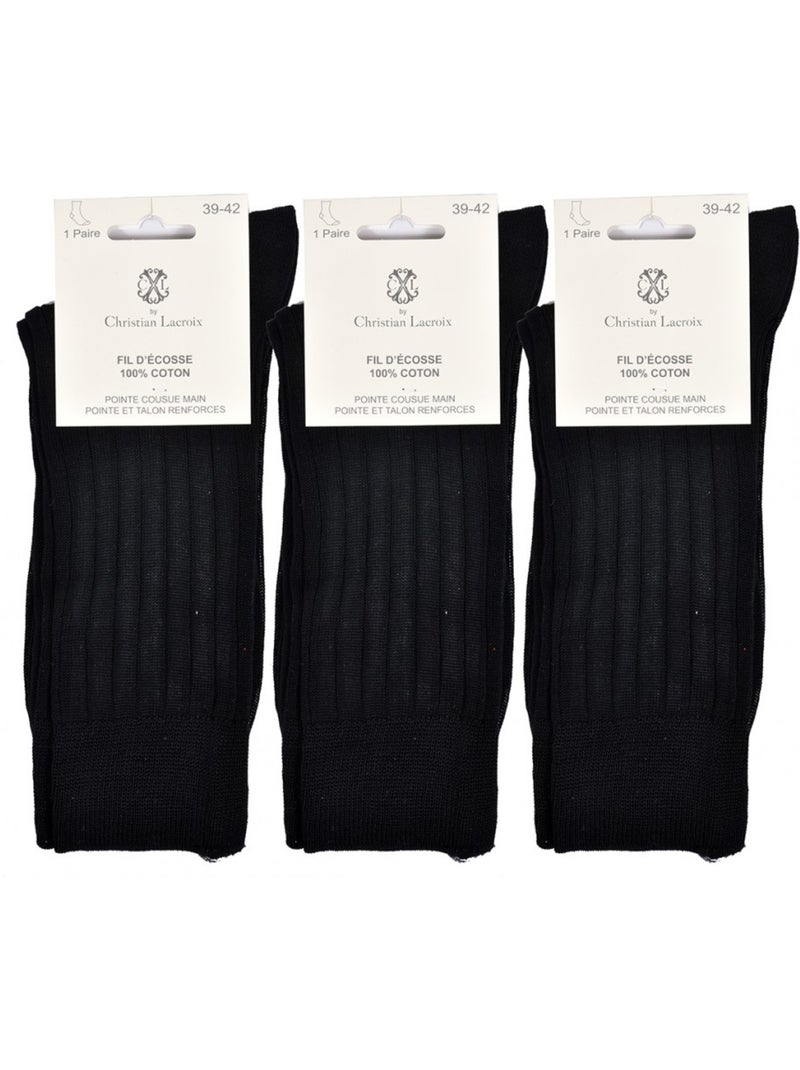 Calcetines Hombre CXL By LACROIX - Pack de 3 Negro - Kiabi