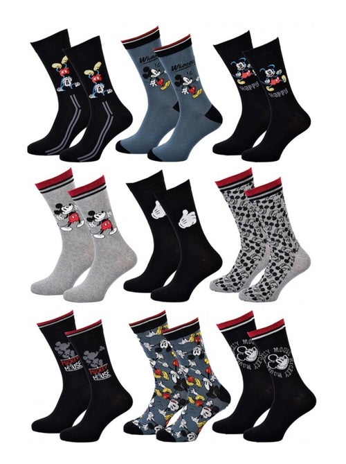 Calcetines Hombre DISNEY MICKEY MOUSE - Pack de 9 - Kiabi
