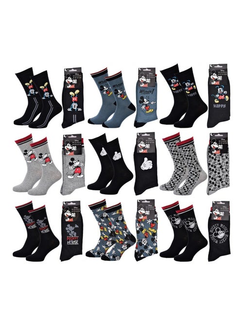 Calcetines Hombre DISNEY MICKEY MOUSE - Pack de 9 - Kiabi