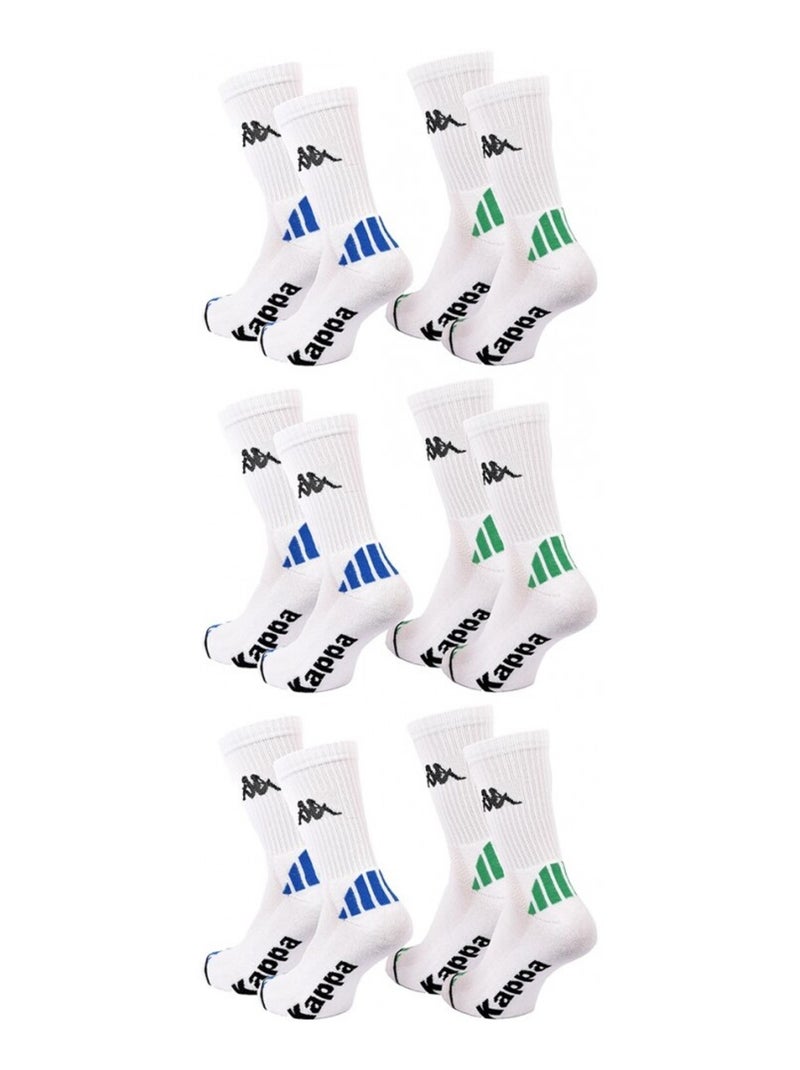 Calcetines Hombre KAPPA CREW SPORT - Pack de 6 Blanco - Kiabi