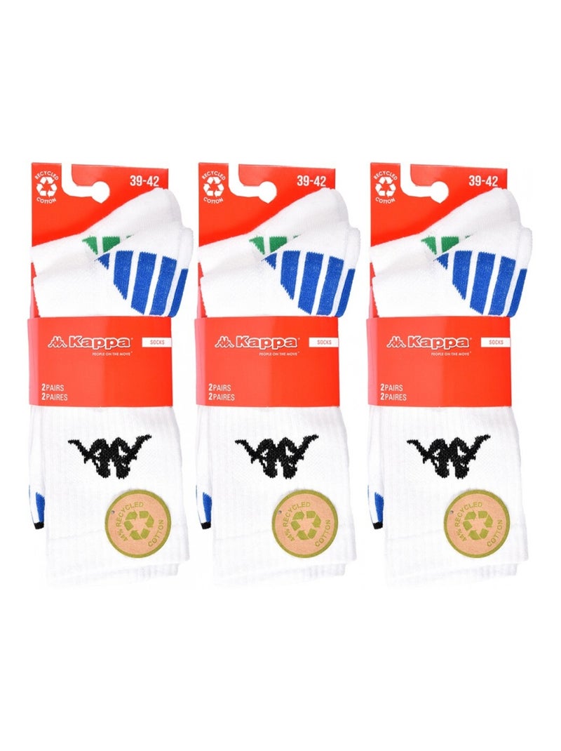Calcetines Hombre KAPPA CREW SPORT - Pack de 6 Blanco - Kiabi