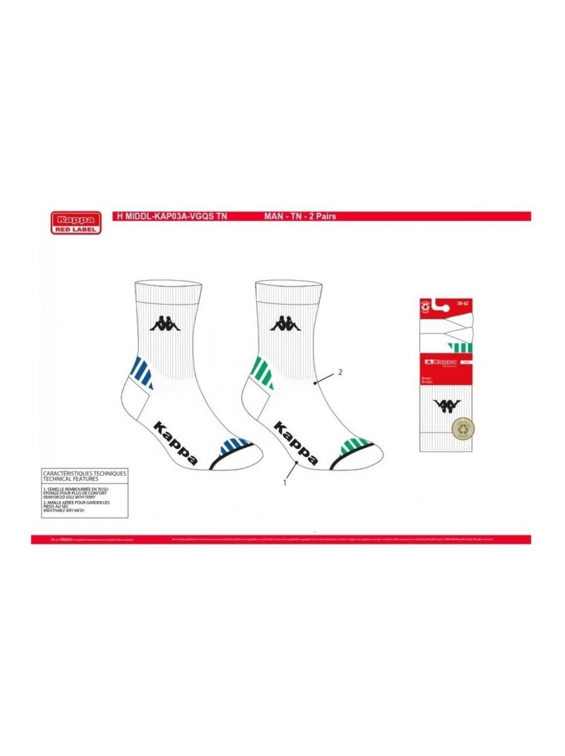 Calcetines Hombre KAPPA CREW SPORT - Pack de 6 Blanco - Kiabi