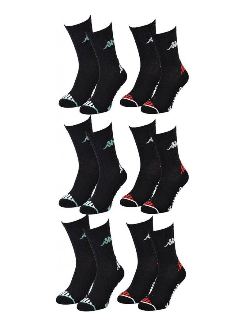 Calcetines Hombre KAPPA CREW SPORT - Pack de 6 Negro - Kiabi
