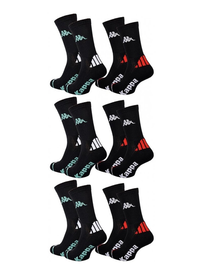 Calcetines Hombre KAPPA CREW SPORT - Pack de 6 Negro - Kiabi