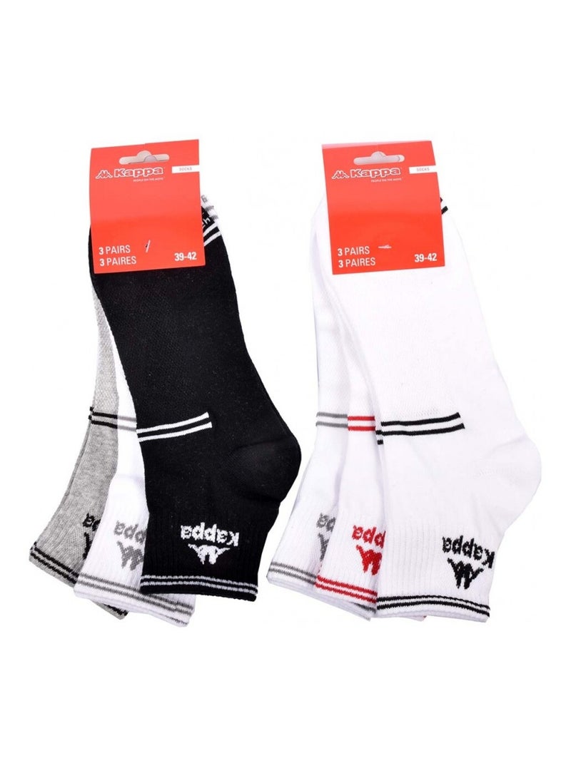 Calcetines Hombre KAPPA QUARTER Pack de 6 Blanco Multicolor Negro - Kiabi