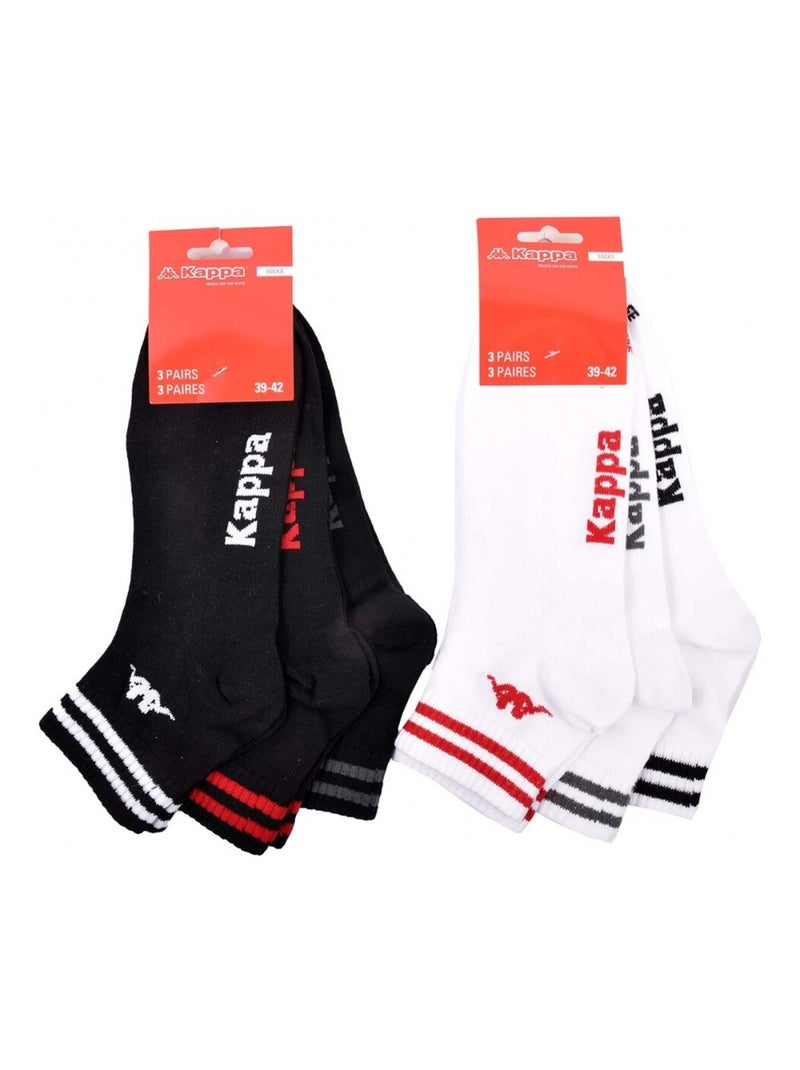 Calcetines Hombre KAPPA QUARTER Pack de 6 Negro Multicolor Blanco - Kiabi