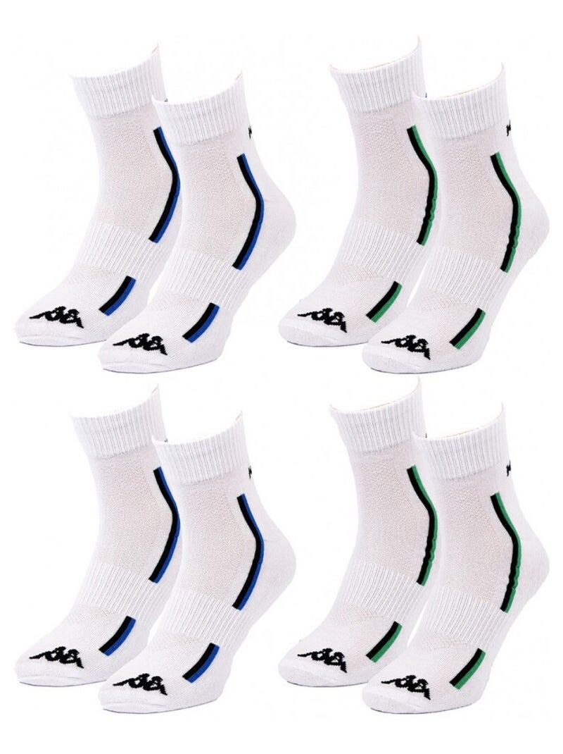 Calcetines Hombre KAPPA QUARTER SPORT - Pack de 4 Blanco - Kiabi