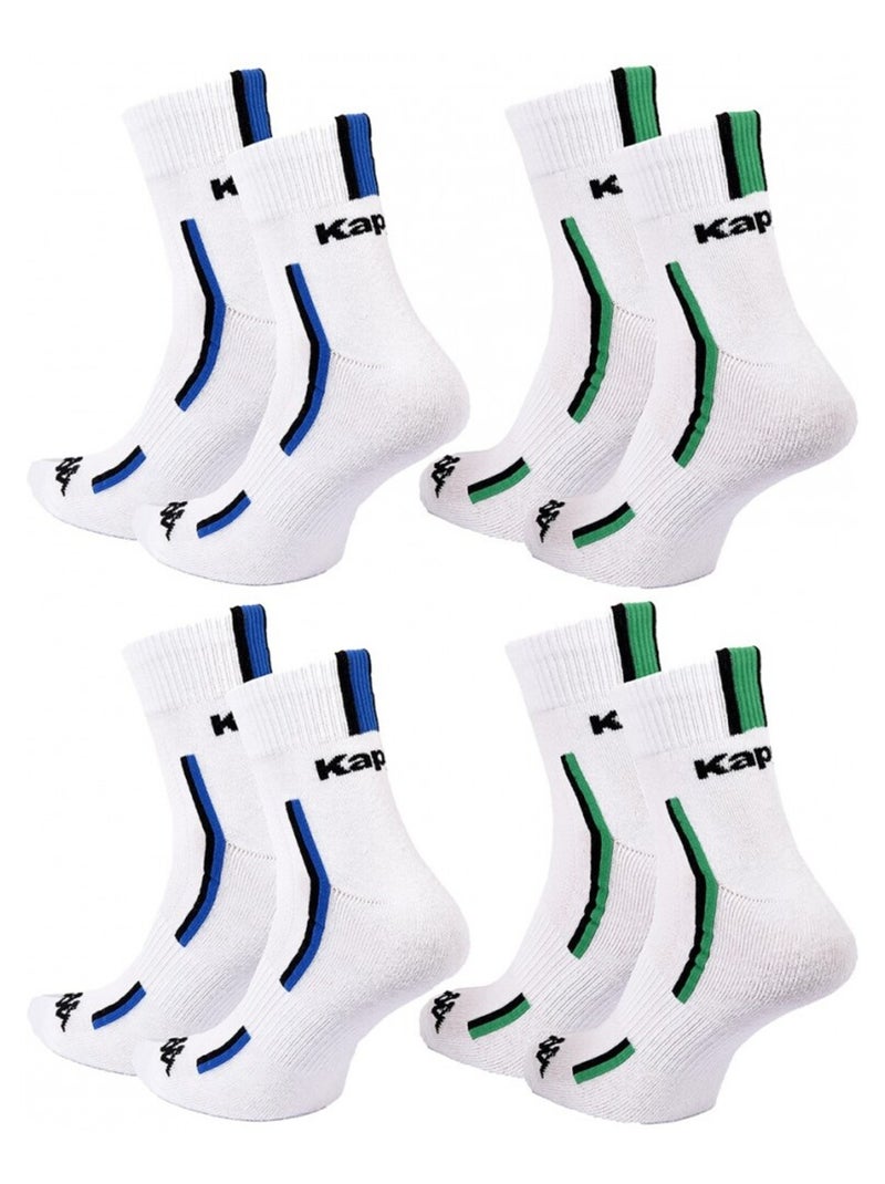 Calcetines Hombre KAPPA QUARTER SPORT - Pack de 4 Blanco - Kiabi