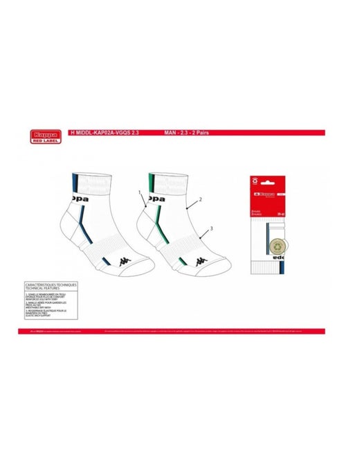 Calcetines Hombre KAPPA QUARTER SPORT - Pack de 4 - Kiabi Calcetines Hombre KAPPA QUARTER SPORT - Pack de 4 - Kiabi