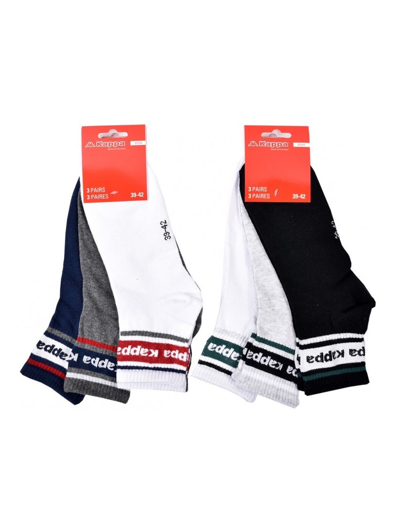 Calcetines Hombre KAPPA QUARTER SPORT - Pack de 8 Blanco Gris claro Azul - Kiabi