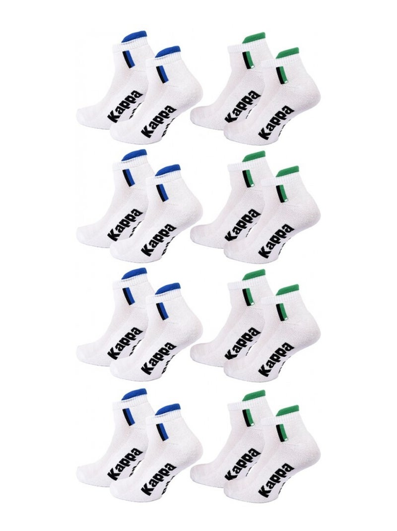 Calcetines Hombre KAPPA SNEAKER SPORT - Pack de 8 Blanco - Kiabi