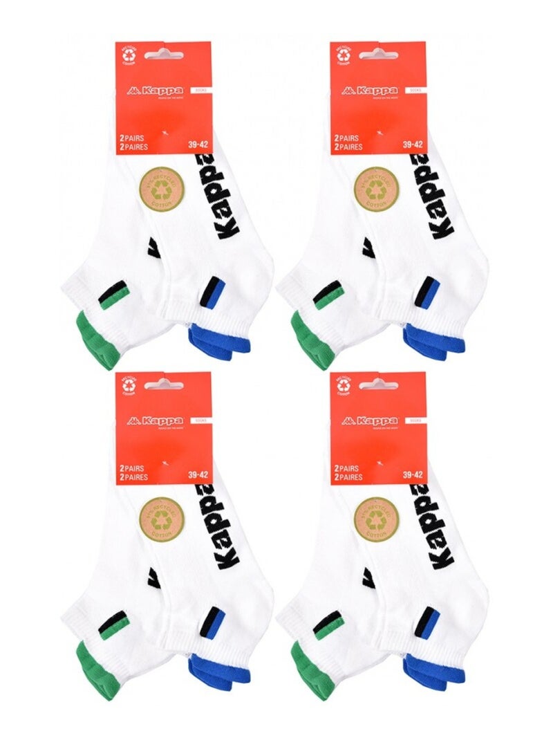 Calcetines Hombre KAPPA SNEAKER SPORT - Pack de 8 Blanco - Kiabi