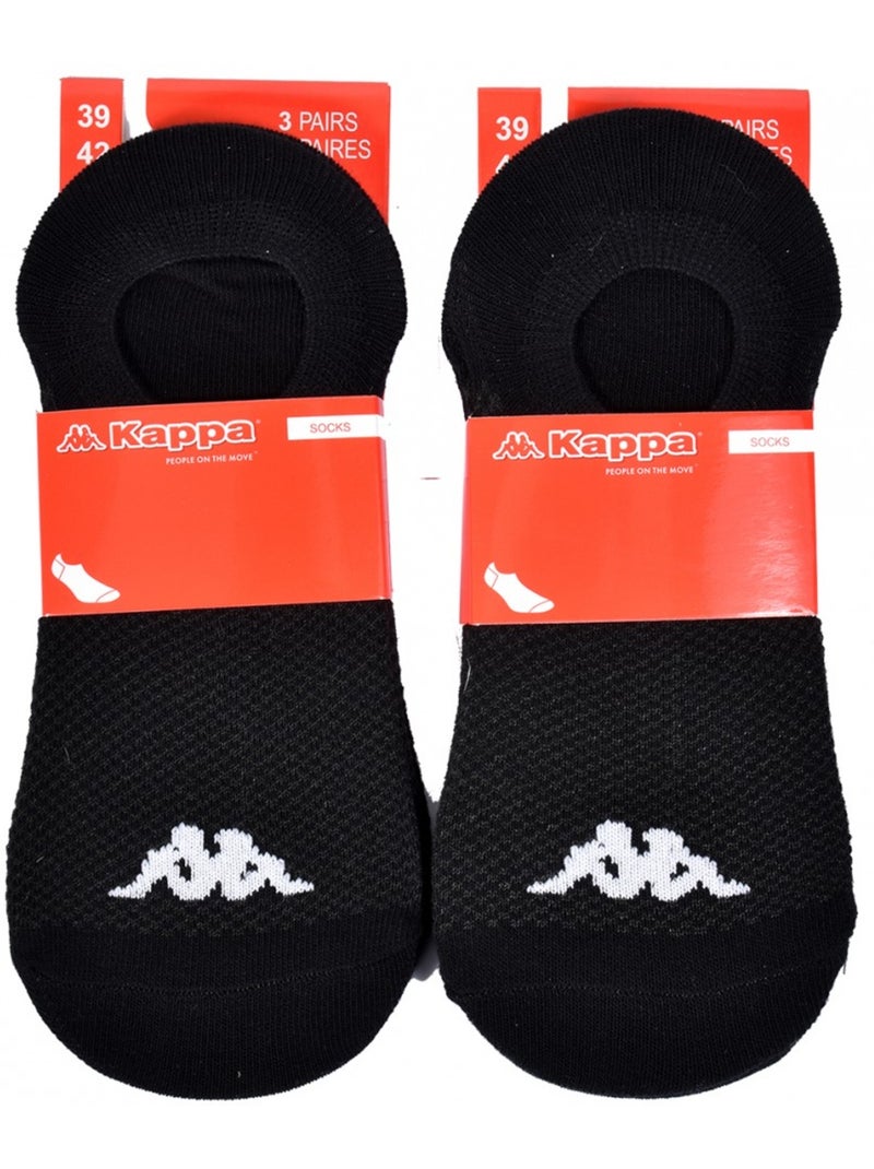 Calcetines hombre KAPPA tobilleros tallo corto - Pack de 6 Negro - Kiabi