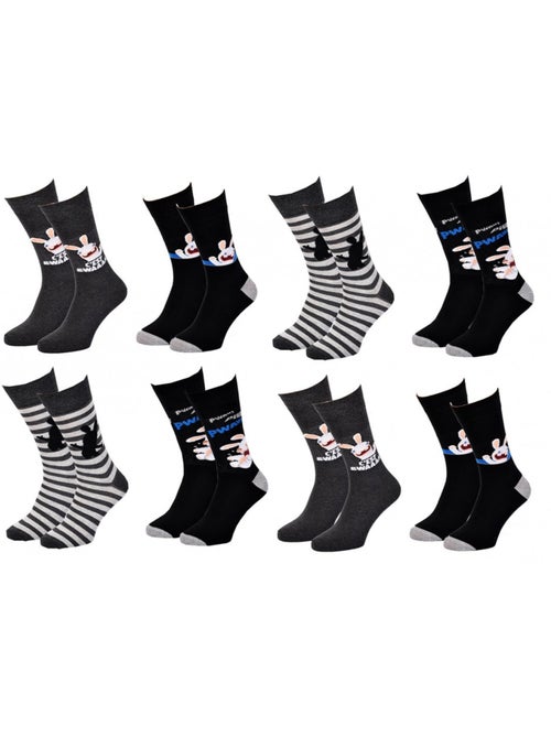 Calcetines hombre Lapins Crétins - Pack de 8 - Kiabi