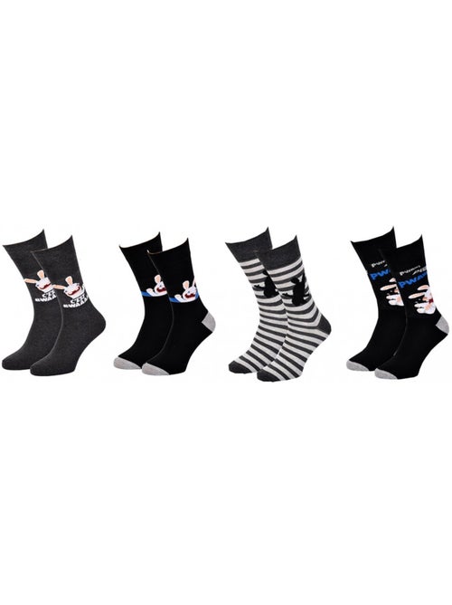 Calcetines hombre Lapins Crétins - Pack de 8 - Kiabi