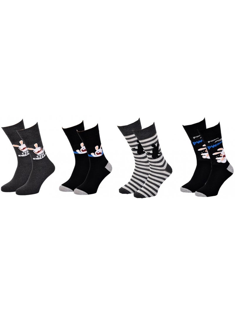 Calcetines hombre Lapins Crétins - Pack de 8 Multicolor - Kiabi