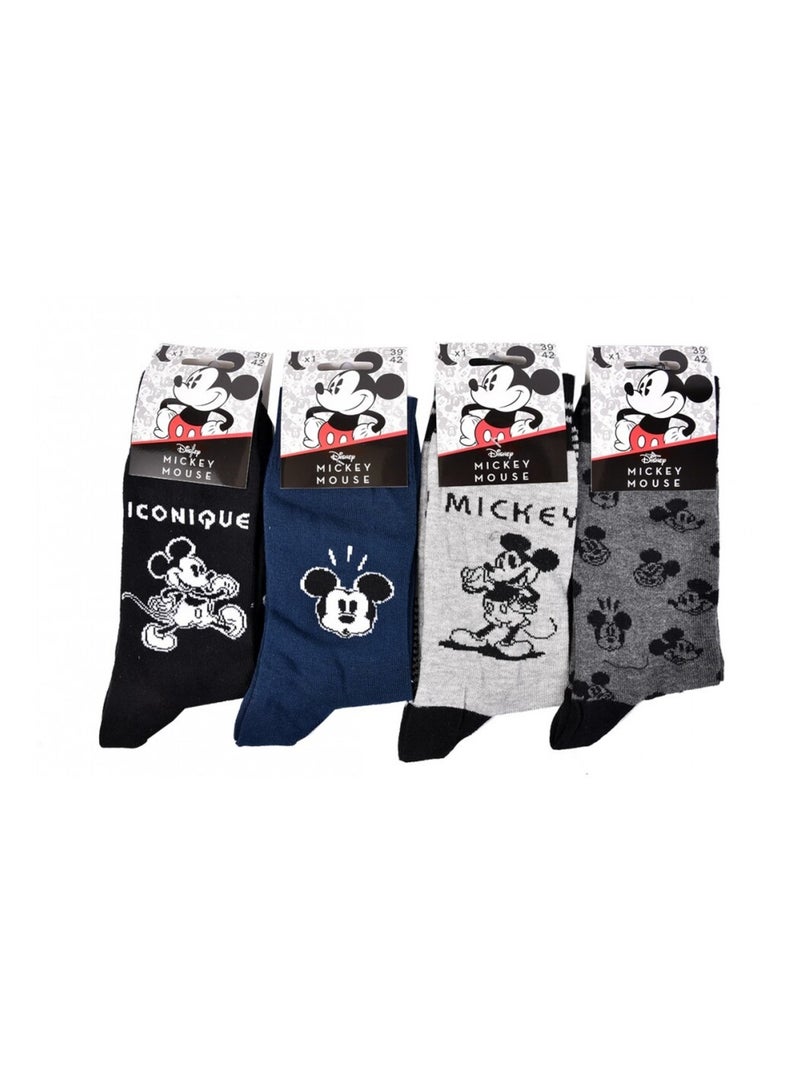 Calcetines hombre licencia PACK DE 12 pares Mickey Negro Gris antracita Azul - Kiabi
