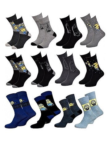 Calcetines hombre licencia PACK DE 12 pares MINIONS