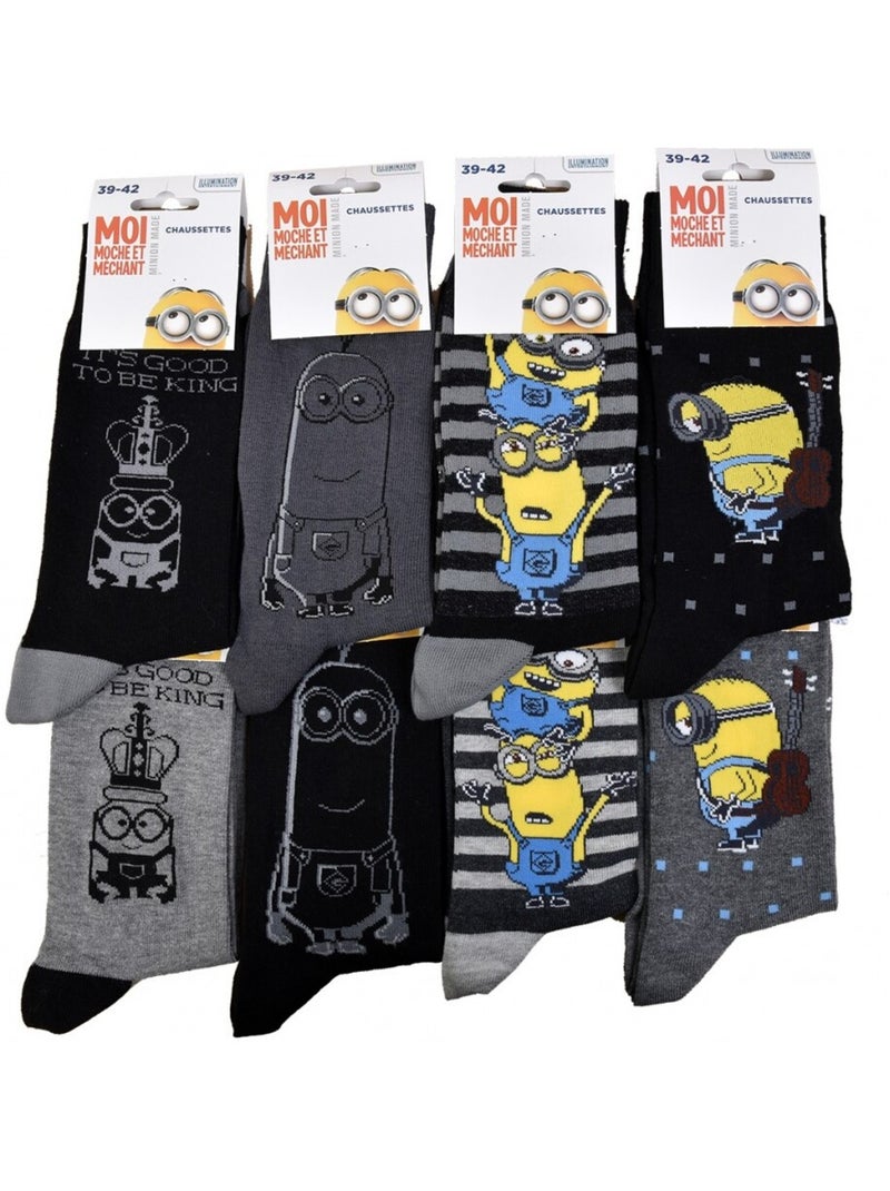 Calcetines hombre licencia PACK DE 12 pares MINIONS Negro Gris antracita Azul - Kiabi