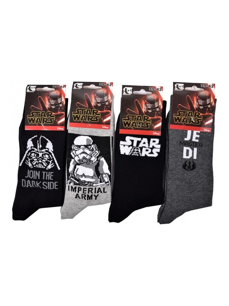 Calcetines hombre licencia PACK DE 12 pares STAR WARS Negro Multicolor Gris - Kiabi