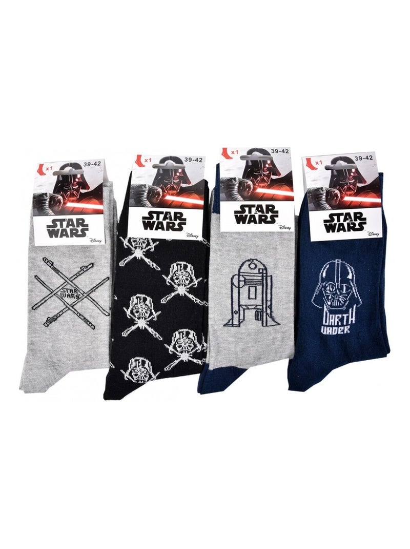 Calcetines hombre licencia PACK DE 12 pares STAR WARS Negro Multicolor Gris - Kiabi