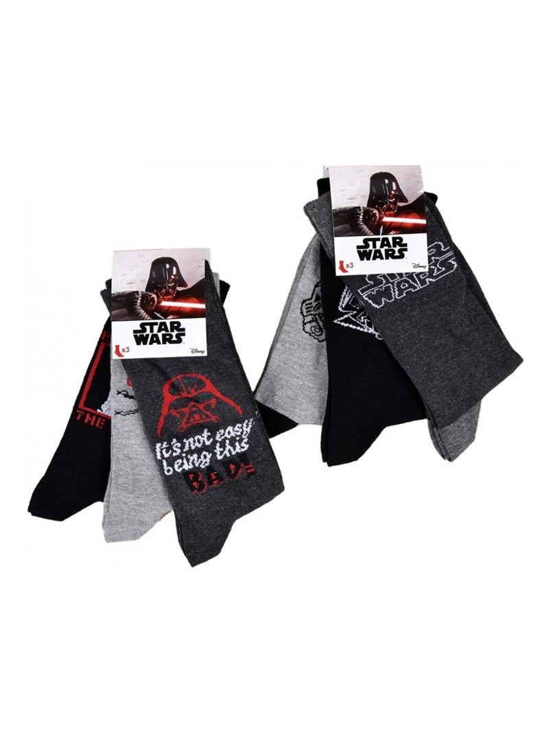 Calcetines hombre licencia PACK DE 12 pares STAR WARS Negro Multicolor Gris - Kiabi